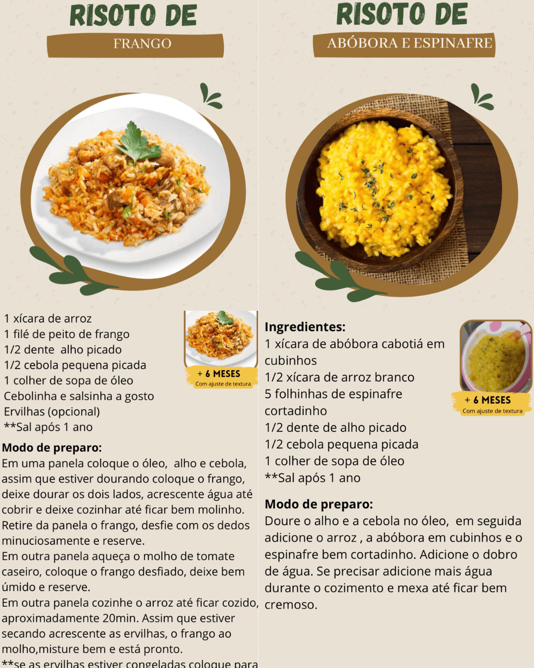 Risoto de Frango e Abóbora com Espinafre